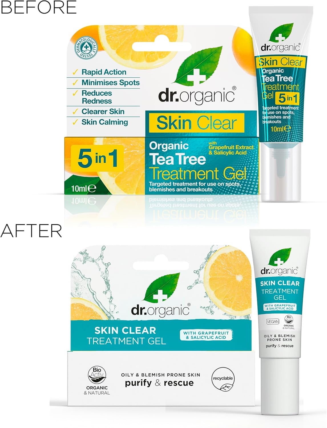 Dr Organic Skin Clear Purify And Rescue Treatment Gel 10ml