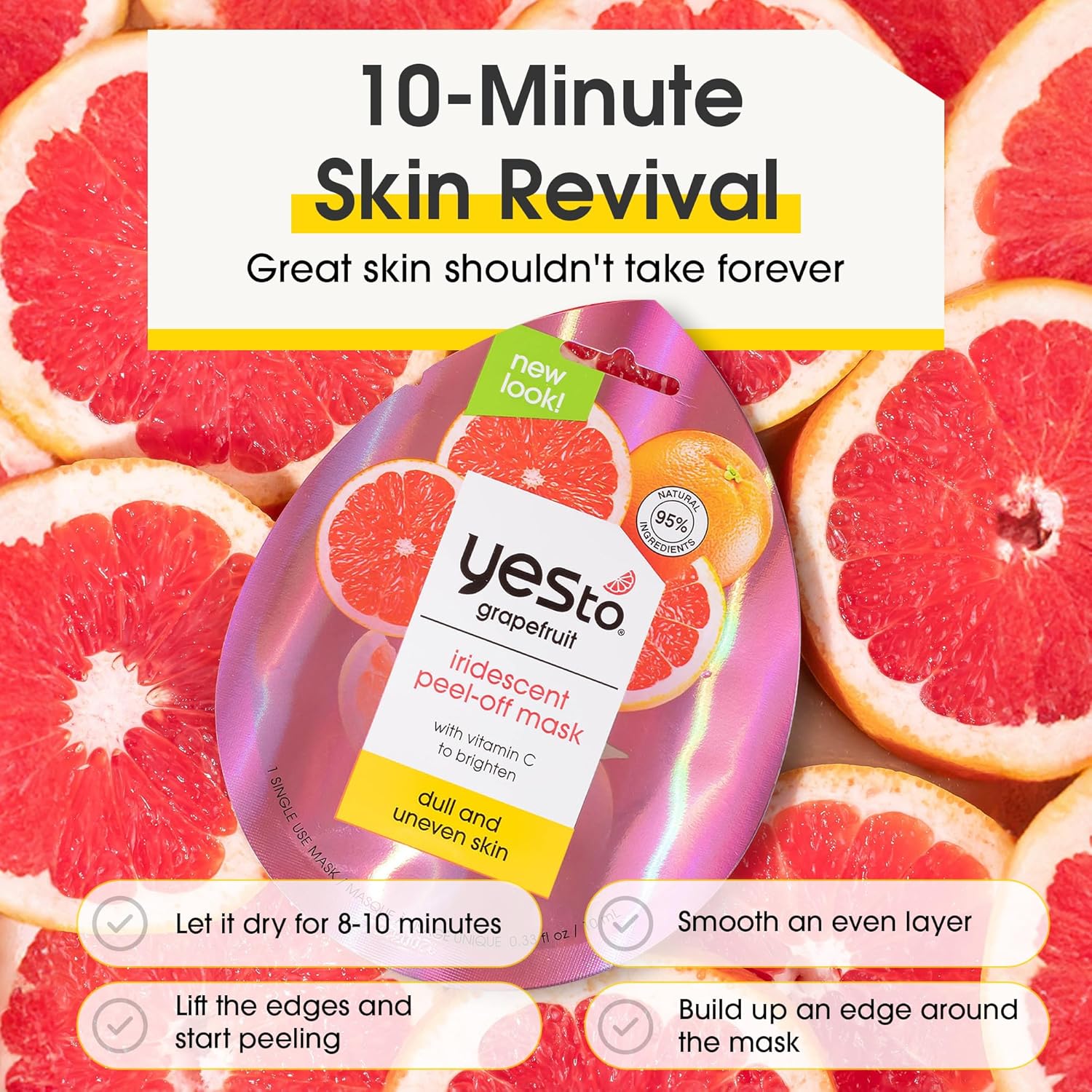 Yes To Grapefruit Iridescent Vitamin C Peel Off Mask 10ml