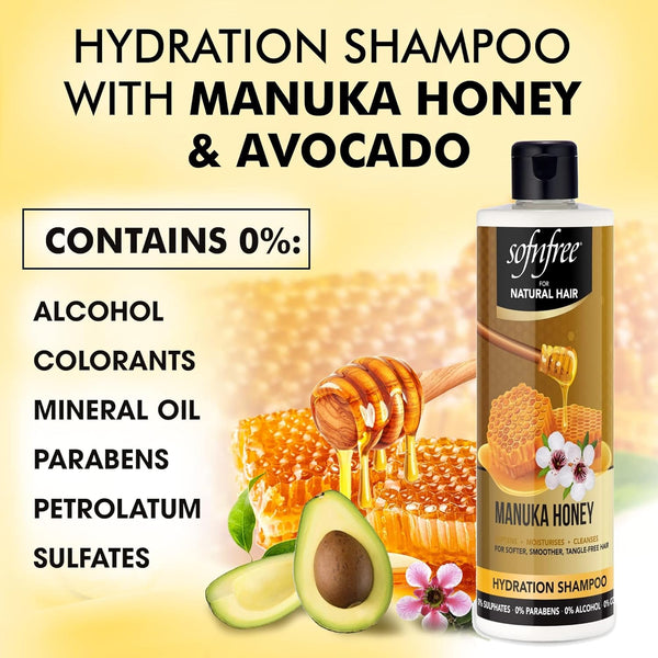 Sof n free Manuka Honey Hydration Shampoo 350ml - Afro Hair Boutique