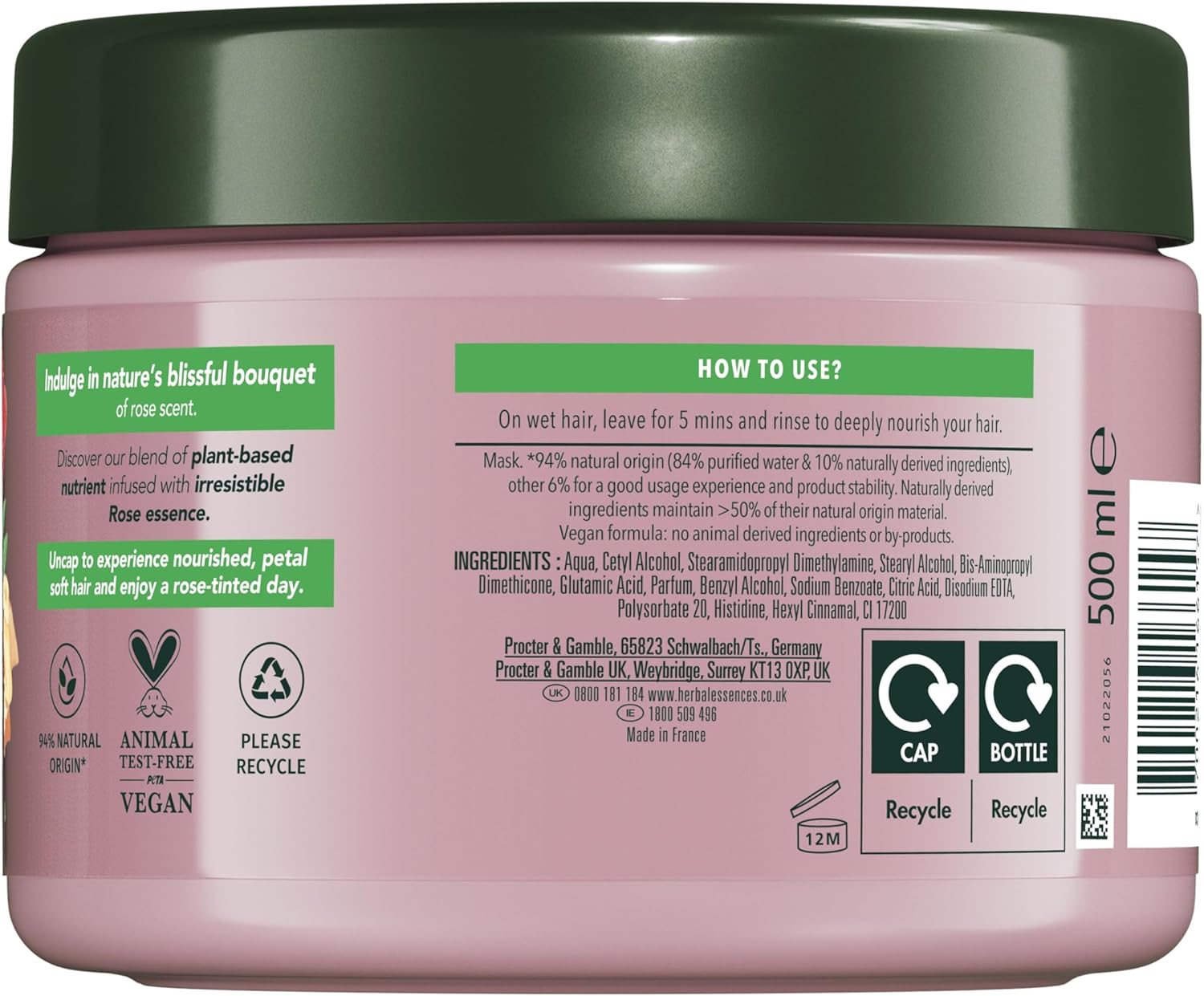 Herbal Essences Petal Soft Rose Scent Hair Mask 300ml / 500ml