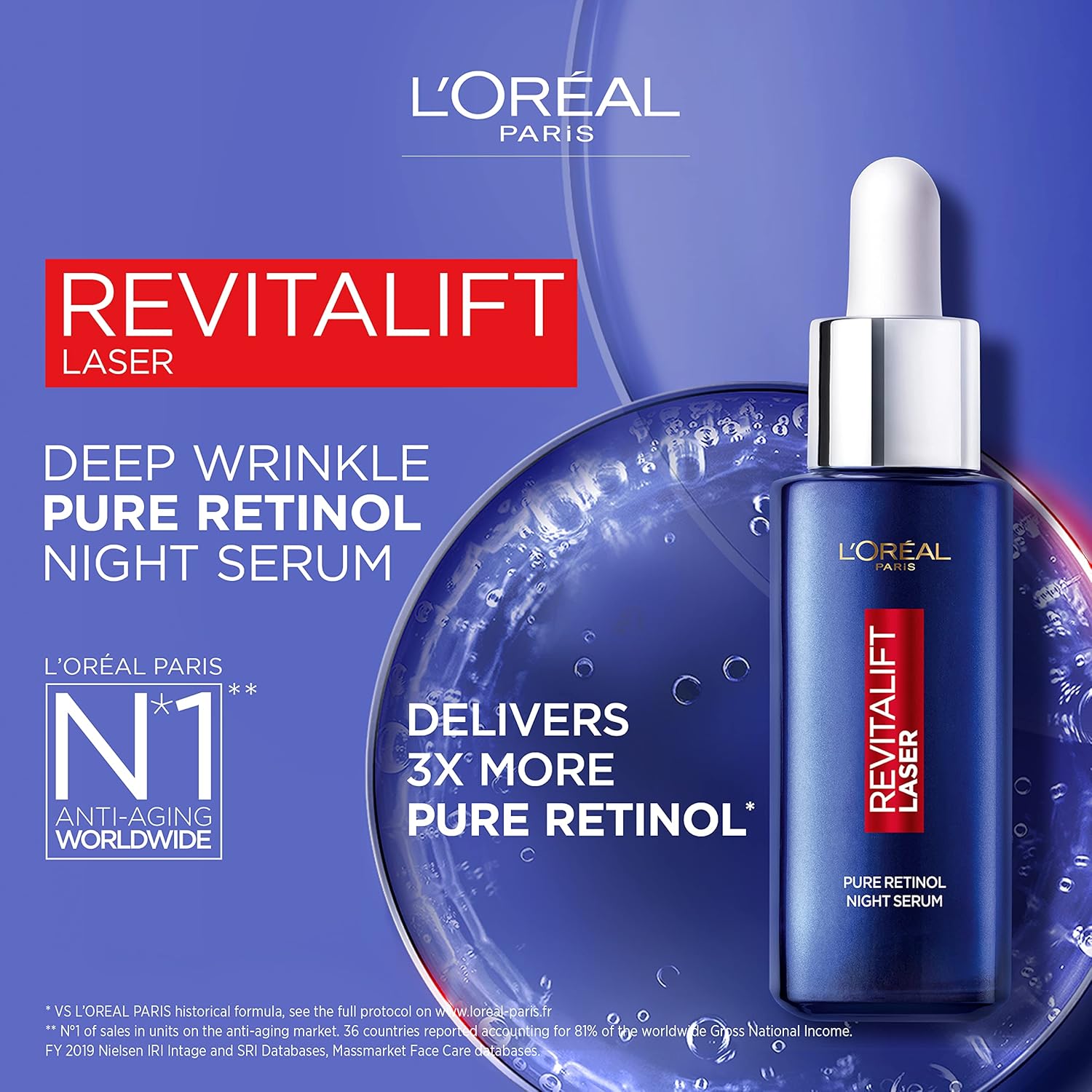 Loreal Revitalift Laser Pure Retinol Deep Wrinkle Night Serum 30ml