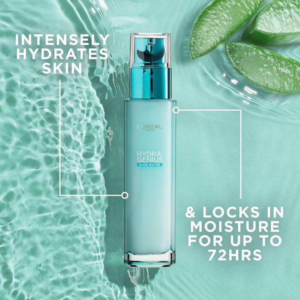 Loreal Hydra Genius Aloe Water 72H Liquid Moisturiser - Normal To Dry Skin 70ml - Afro Hair Boutique