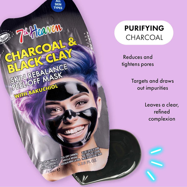 Montagne Jeunesse 7Th Heaven Charcoal And Black Clay Skin Rebalance Peel Off Mask