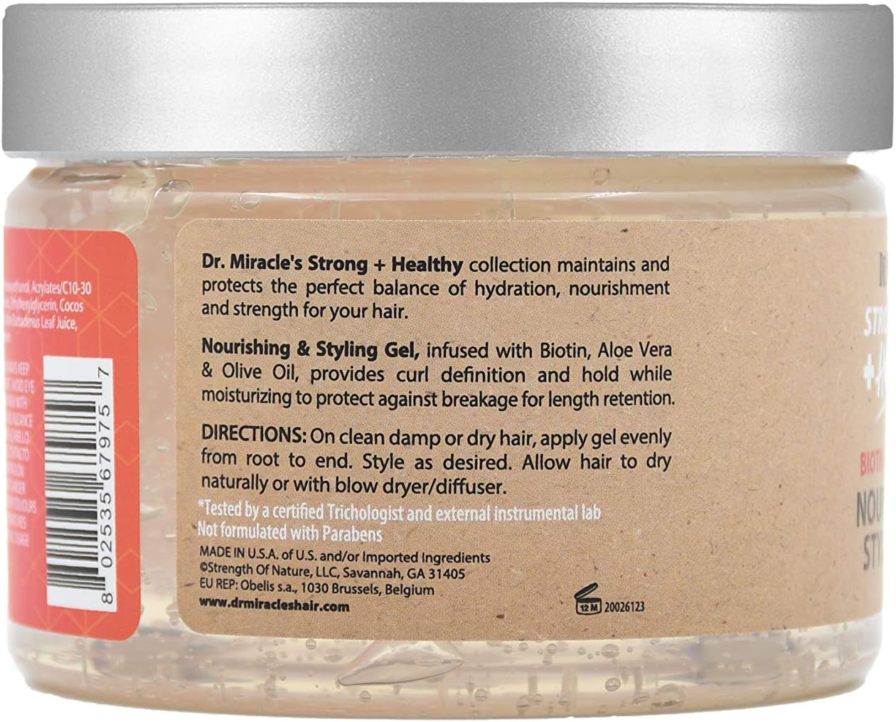 Dr Miracles Strong Plus Healthy Biotin And Aloe Vera Nourishing Styling Gel 340g