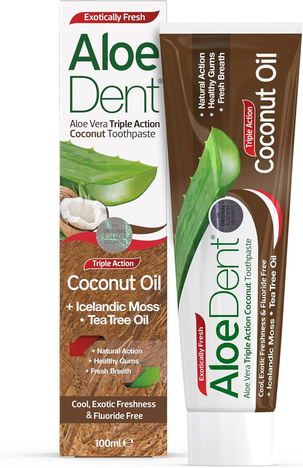 Aloe Dent Aloe Vera Triple Action Coconut Toothpaste 100ml - Afro Hair Boutique