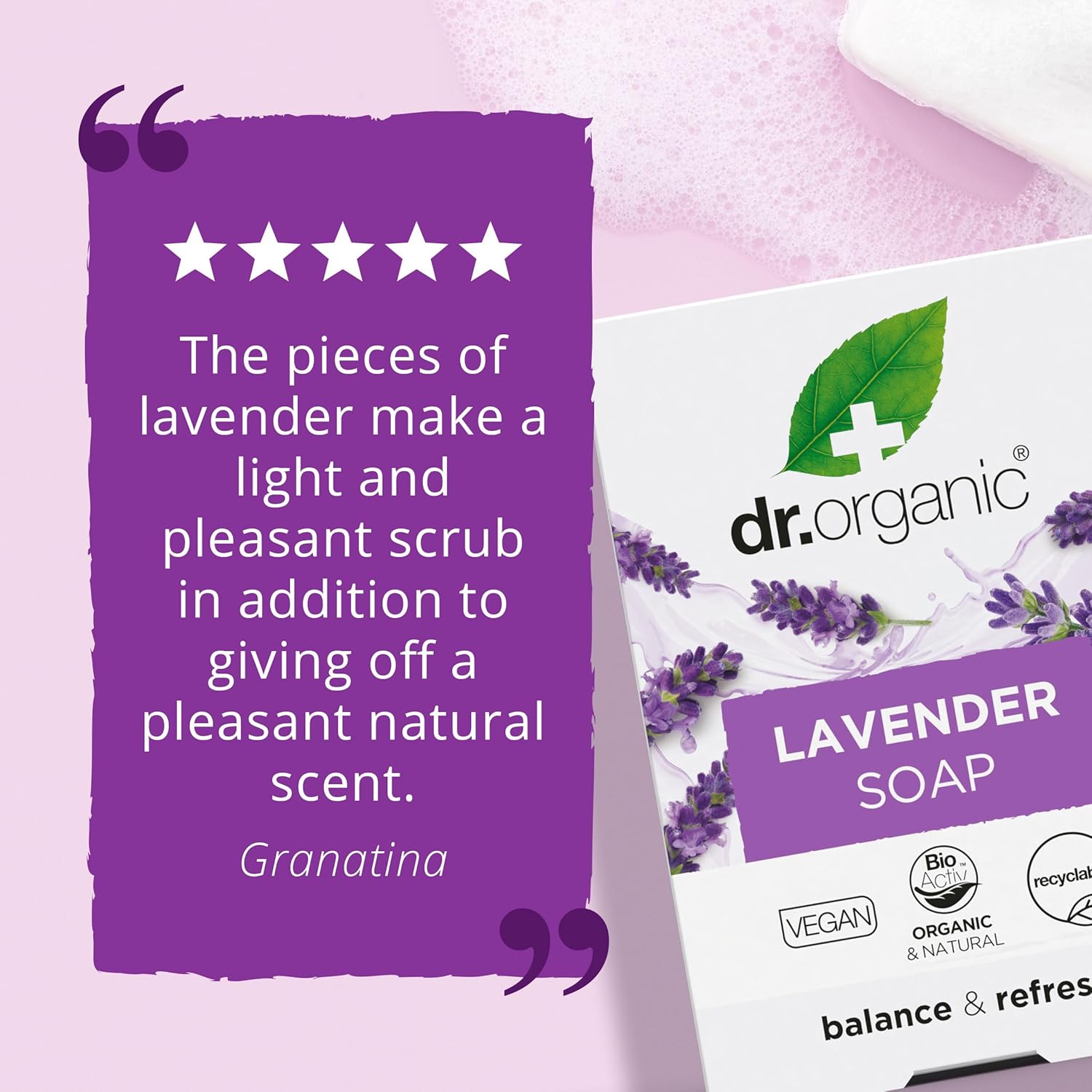 Dr Organic Organic Lavender Cleansing Soap 100g