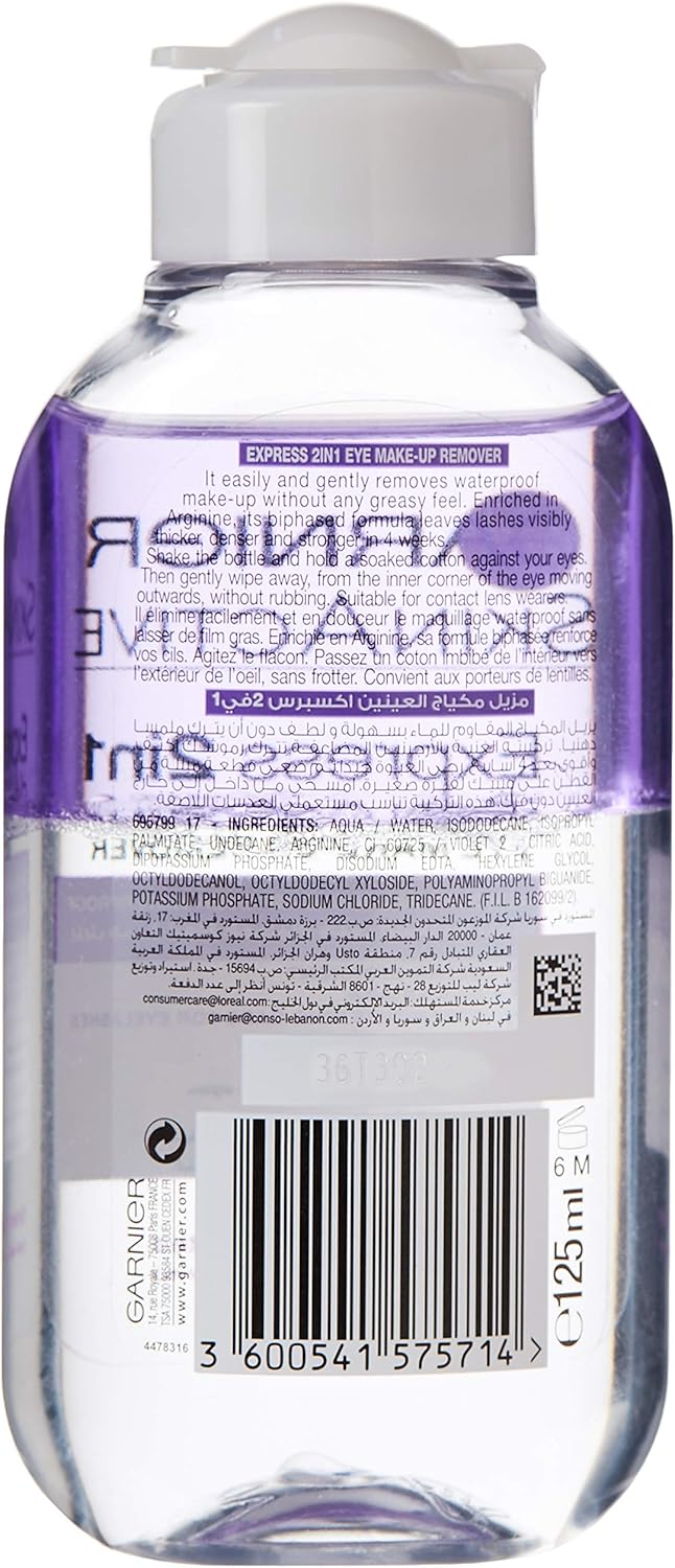 Garnier Skin Active Express 2 In 1 Eye Make Up Remover 125ml