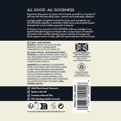 Baylis And Harding Goodness Lemongrass And Ginger Natural Body Wash 500ml