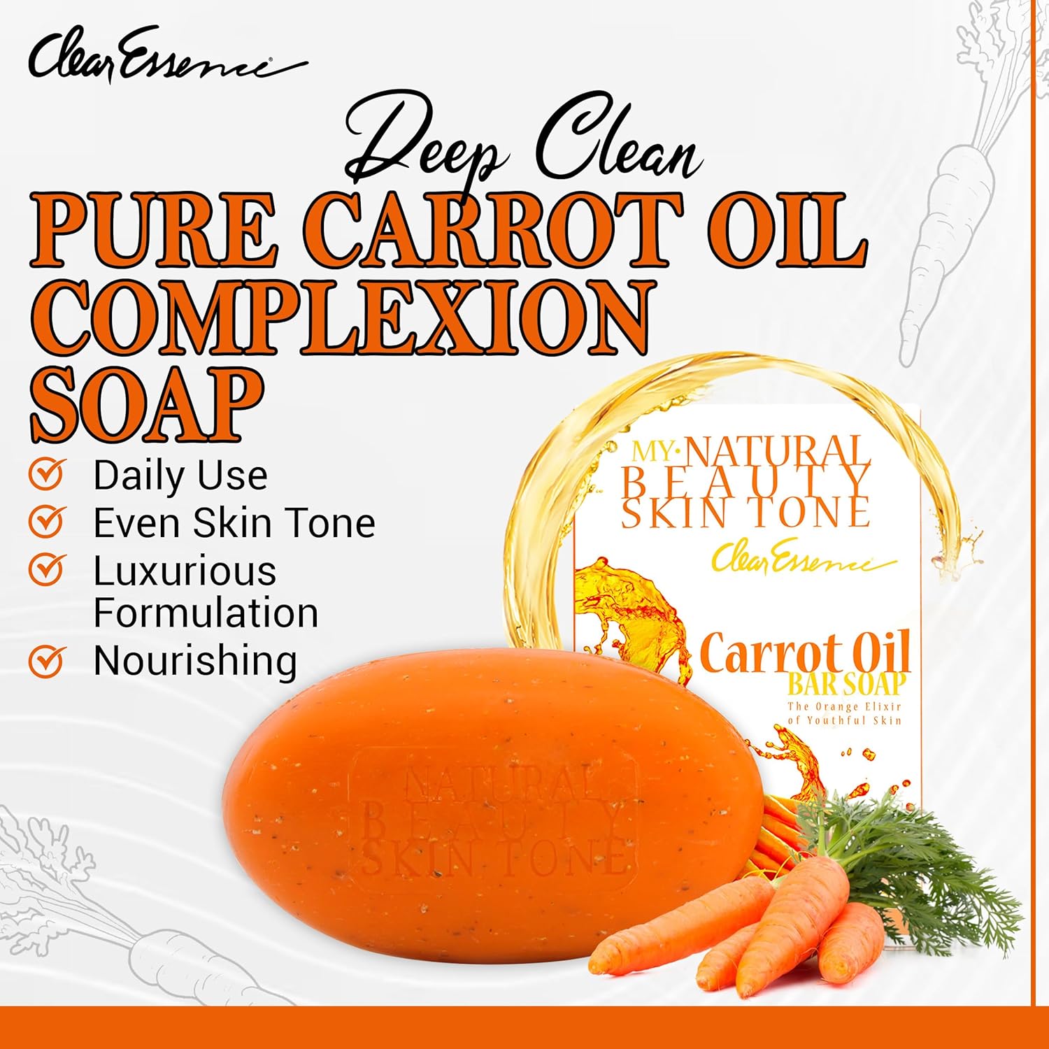 Clear Essence My Natural Beauty Skin Tone Carrot Oil Soap 173g