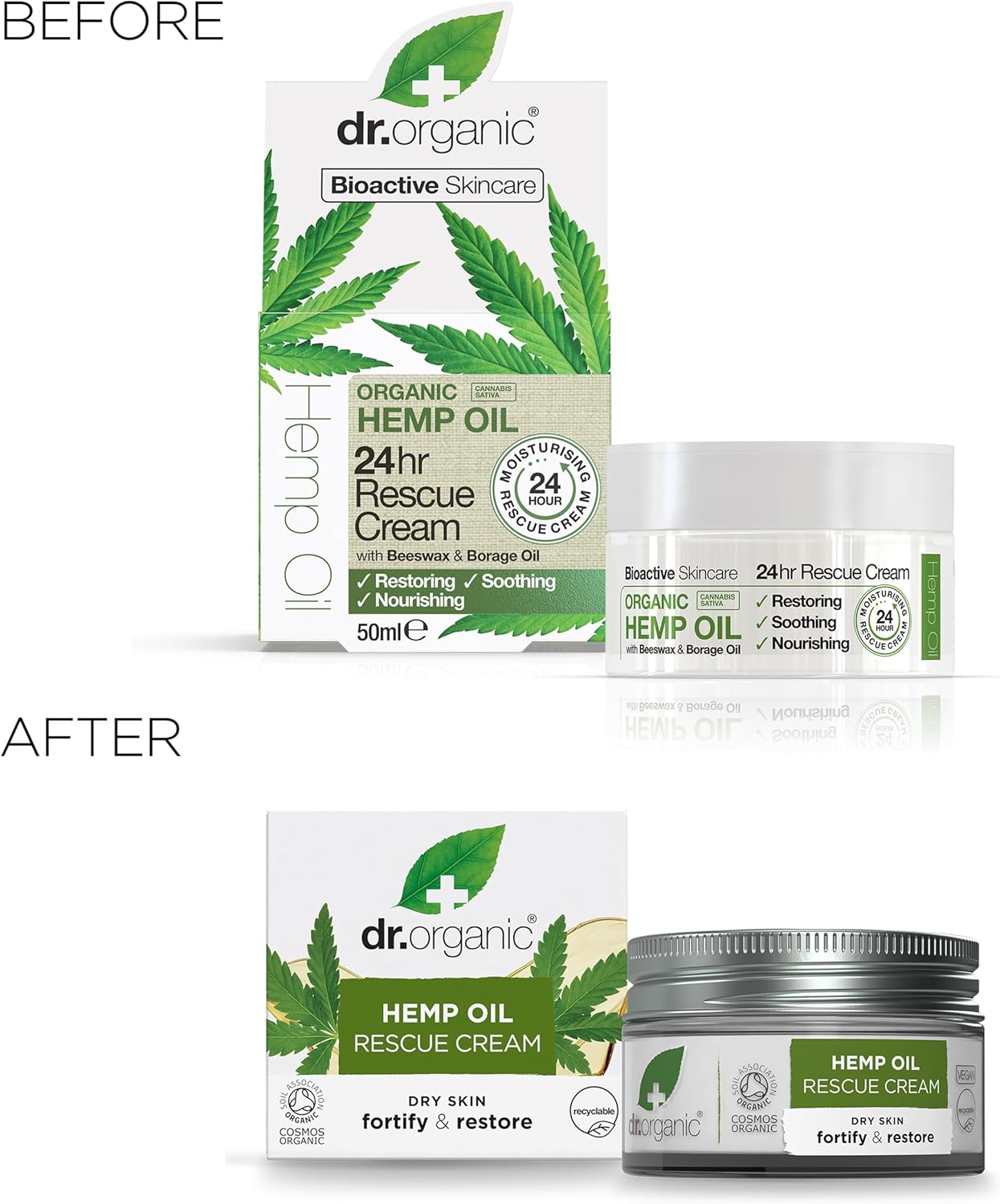 Dr Organic Bioactive Skincare Hemp Oil Rescue Cream 50ml