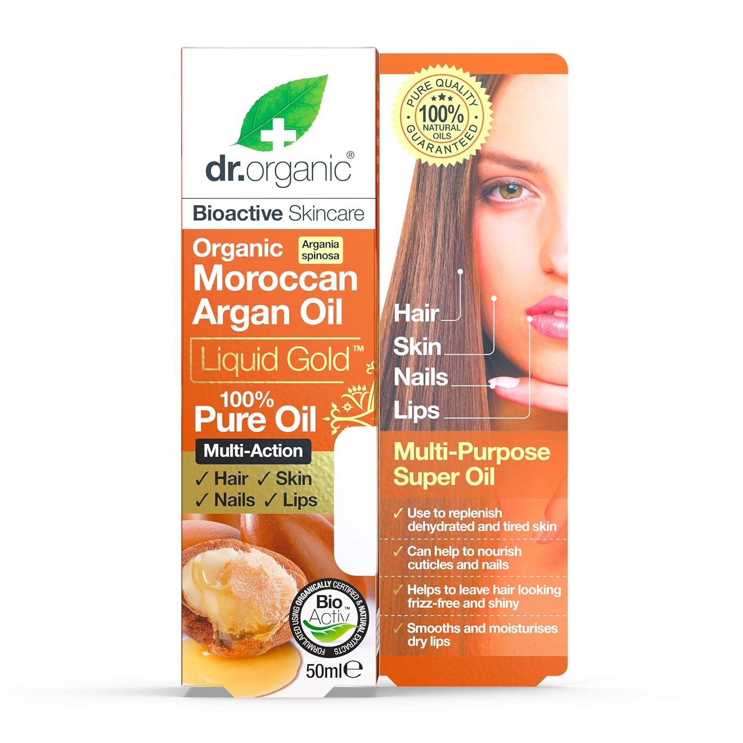 Dr Organic Bioactive Skincare Organic Moroccan Argan Multi Purpose Pure Oil 50ml