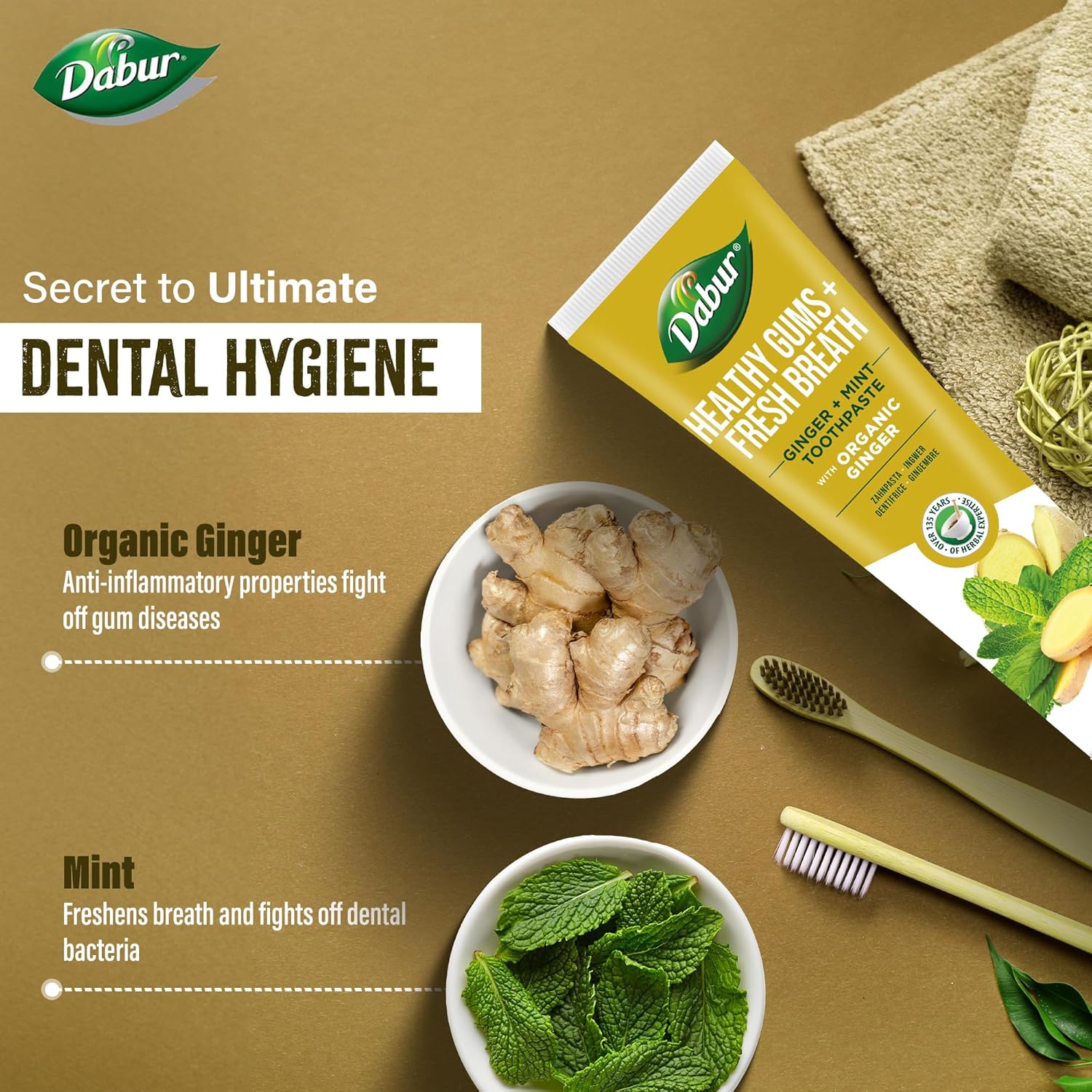 Dabur Healthy Gums Fresh Breath Ginger And Mint Toothpaste 100ml