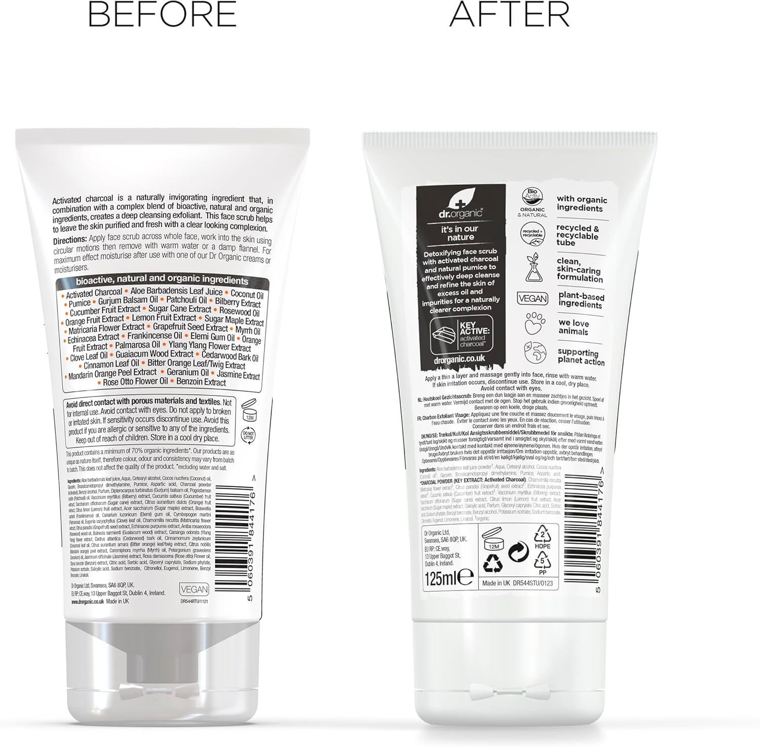 Dr Organic Bioactive Skincare Activated Charcoal Deep Cleansing Face Scrub