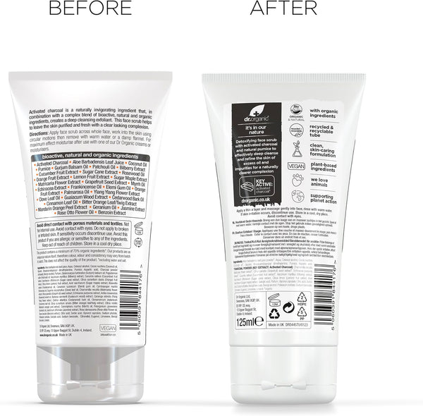 Dr Organic Bioactive Skincare Activated Charcoal Deep Cleansing Face Scrub - Afro Hair Boutique