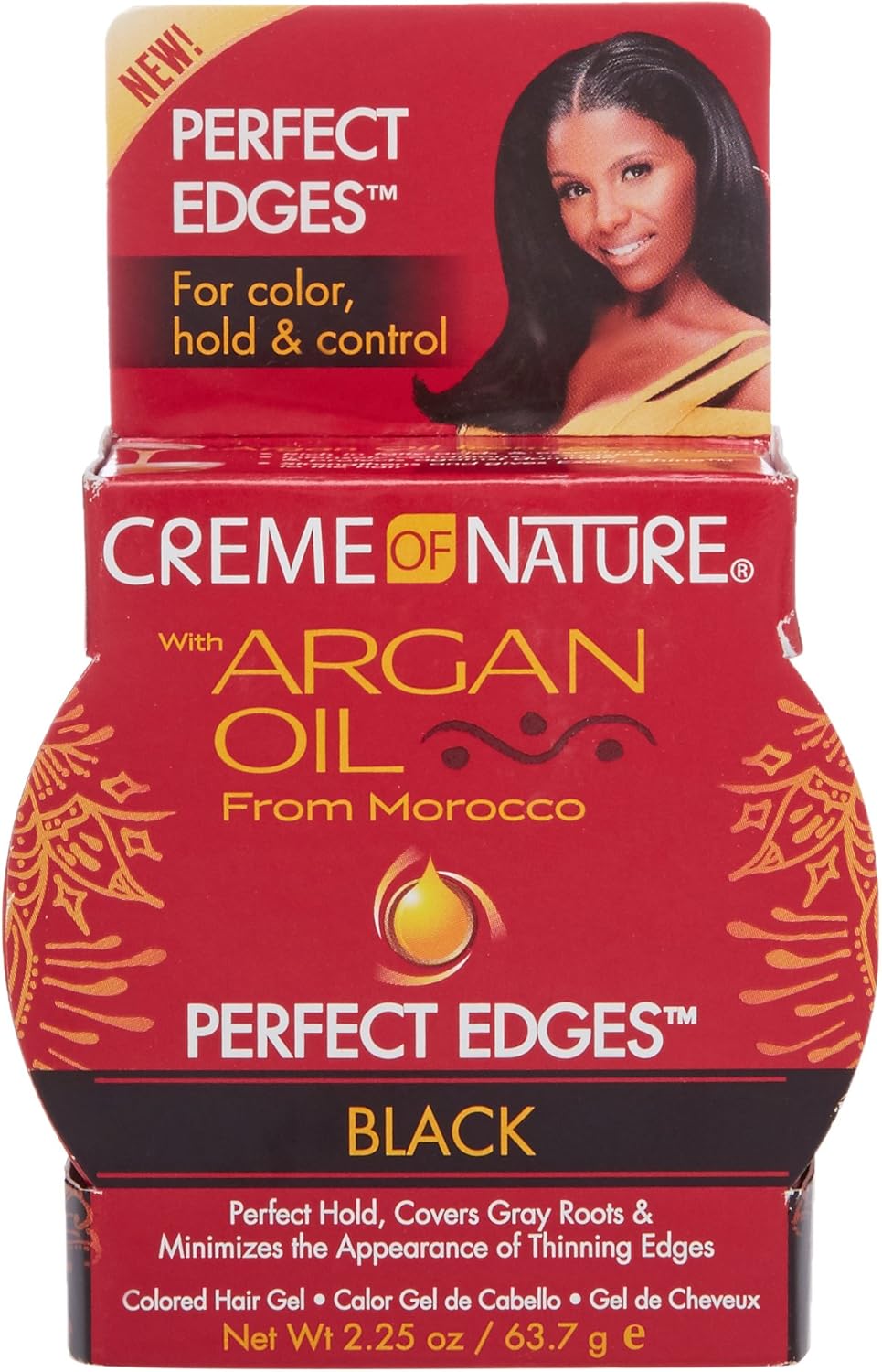 Creme Of Nature Argan Oil Perfect Edges Black Gel 63g - Afro Hair Boutique