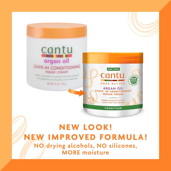 Cantu Argan Oil Leave In Conditioning Repair Cream 453g - Afro Hair Boutique