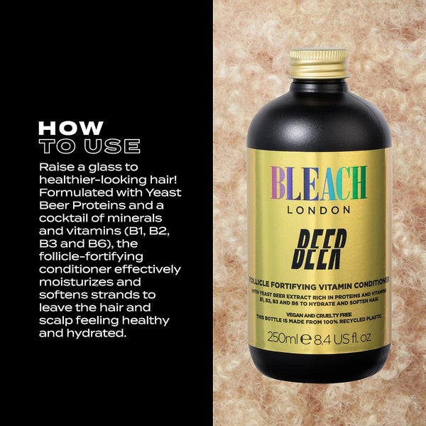 Bleach London Beer Follicle Fortifying Vitamin Conditioner 250ml - Afro Hair Boutique