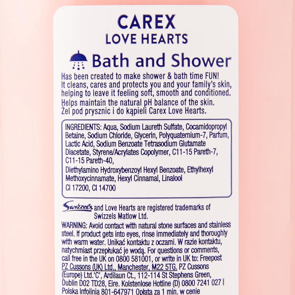 Carex Fun Edition Love Hearts Shower Gel 500ml - Afro Hair Boutique