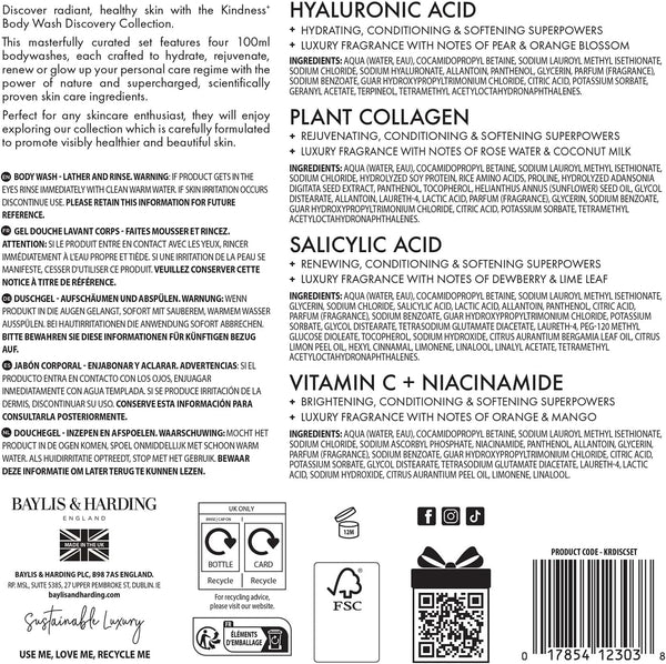 Baylis And Harding Kindness Natural Body Wash Collection Discovery Set