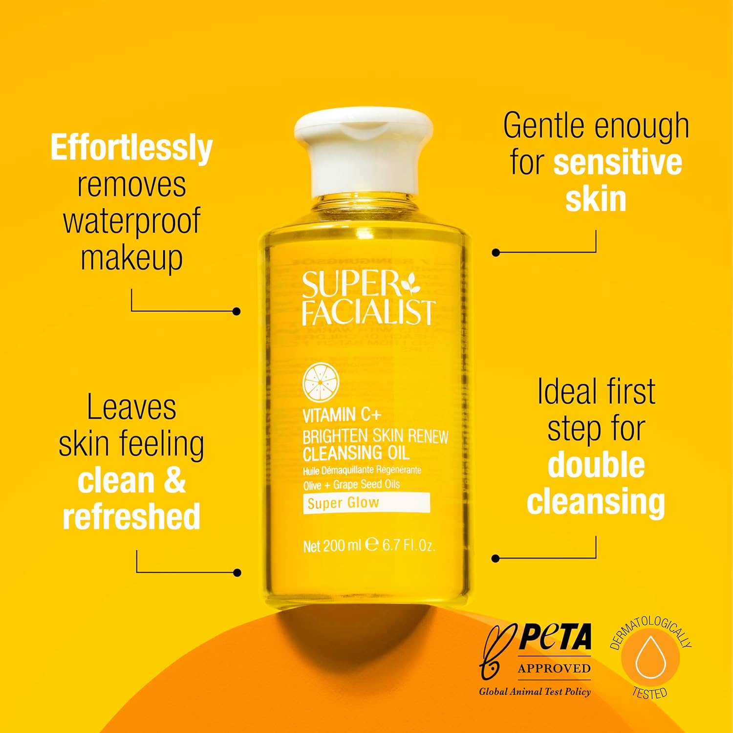 Super Facialist Vitamin C Brighten Skin Renew Cleansing Oil 100ml