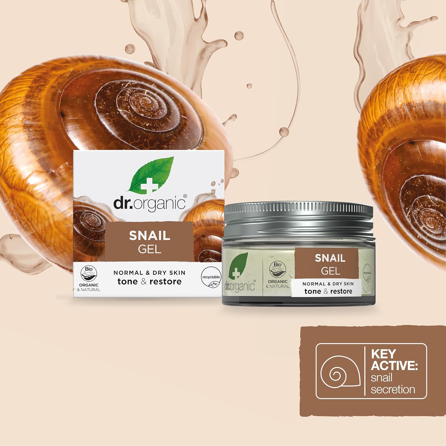 Dr Organic Tone And Restore Snail Gel 50ml