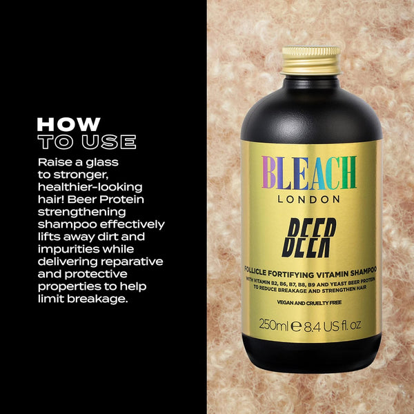 Bleach London Beer Follicle Fortifying Shampoo 250ml - Afro Hair Boutique