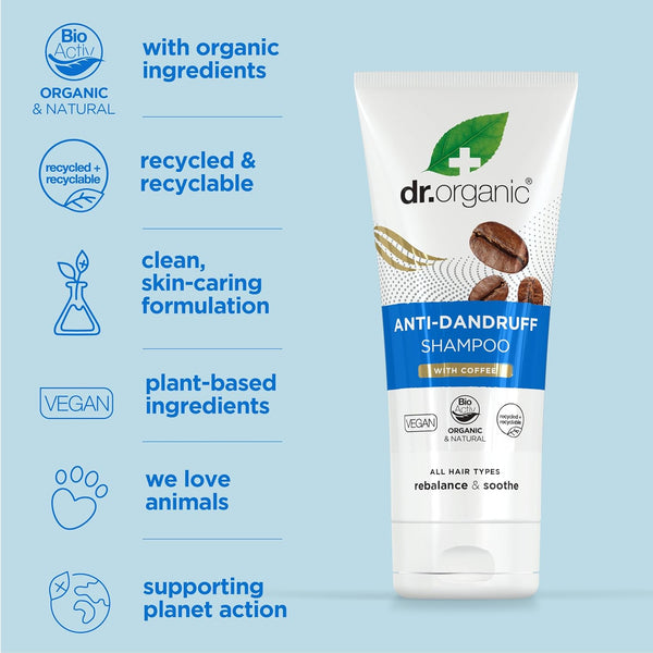 Dr Organic Organic Plus Anti Dandruff Shampoo With Coffee 200ml