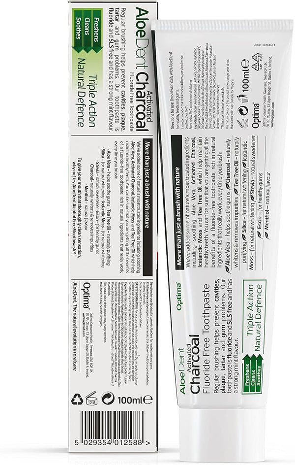 Aloe Dent Charcoal Toothpaste 100ml - Afro Hair Boutique