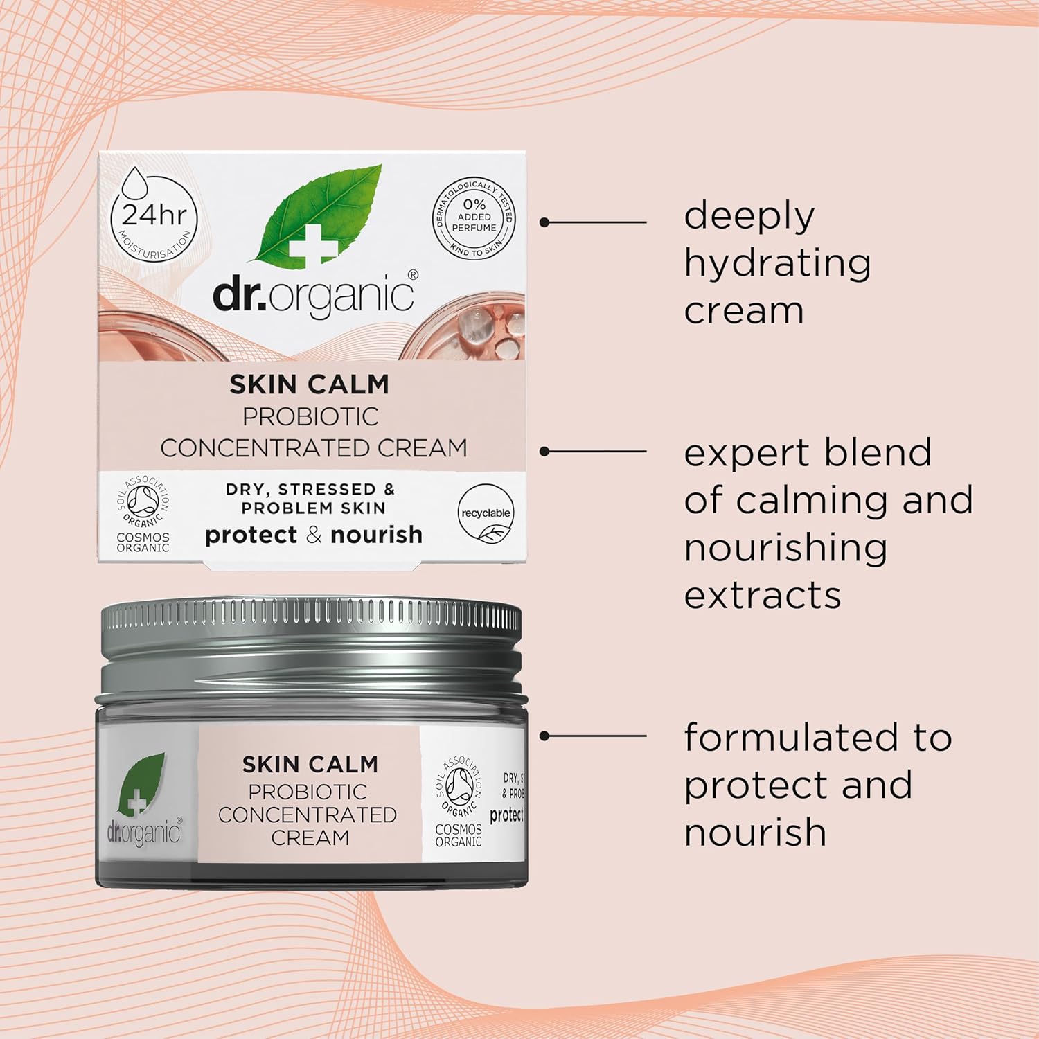 Dr Organic Skin Calm Protect And Nourish Probiotic Concentrated Cream 50ml