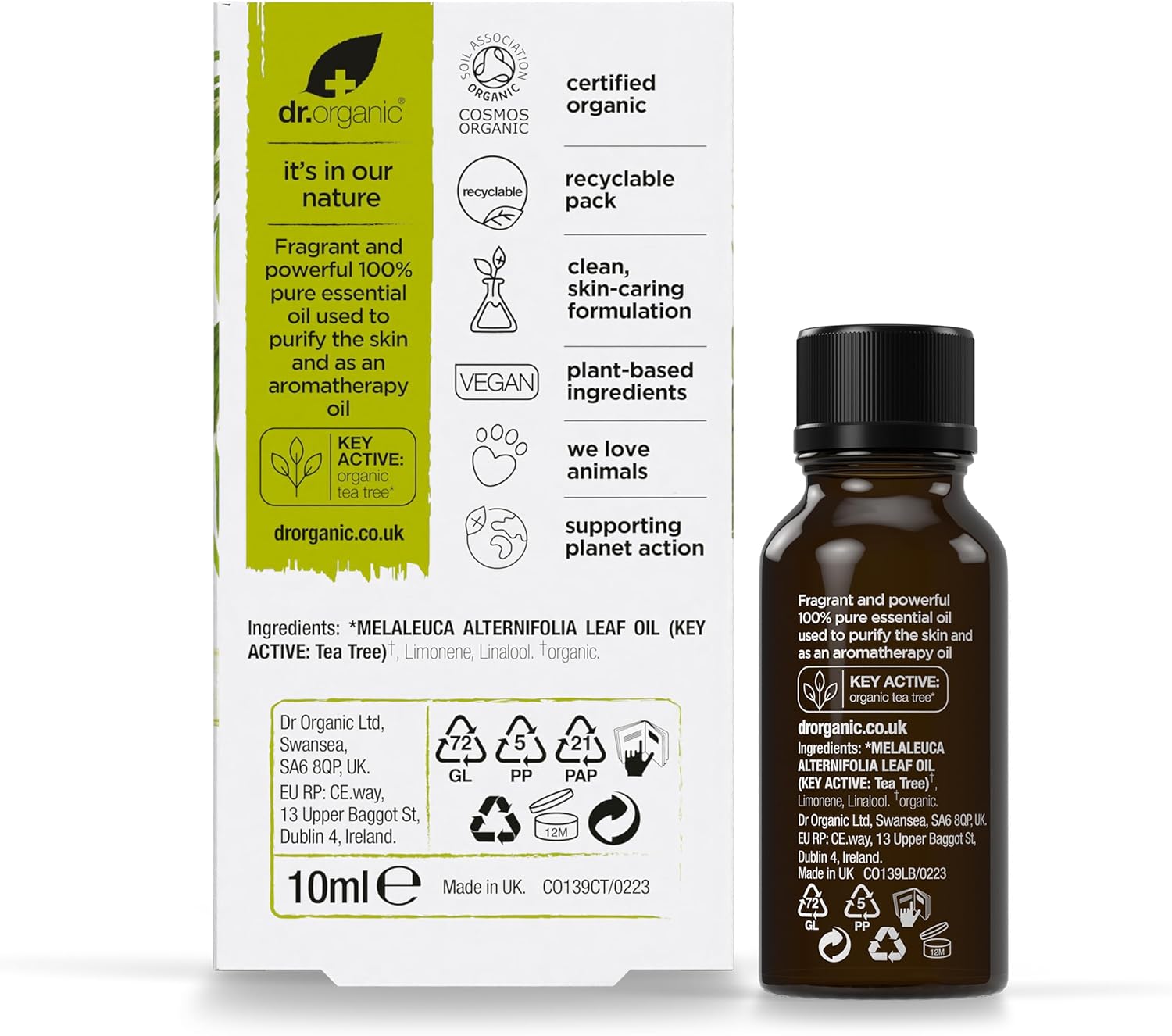 Dr Organic Bioactive Skincare Organic Tea Tree Pure Oil 10ml