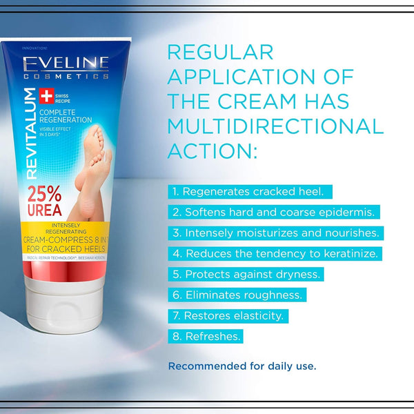 Eveline Revitalum 25 Percent Urea Complex Cracked Heels Cream 75ml - Afro Hair Boutique