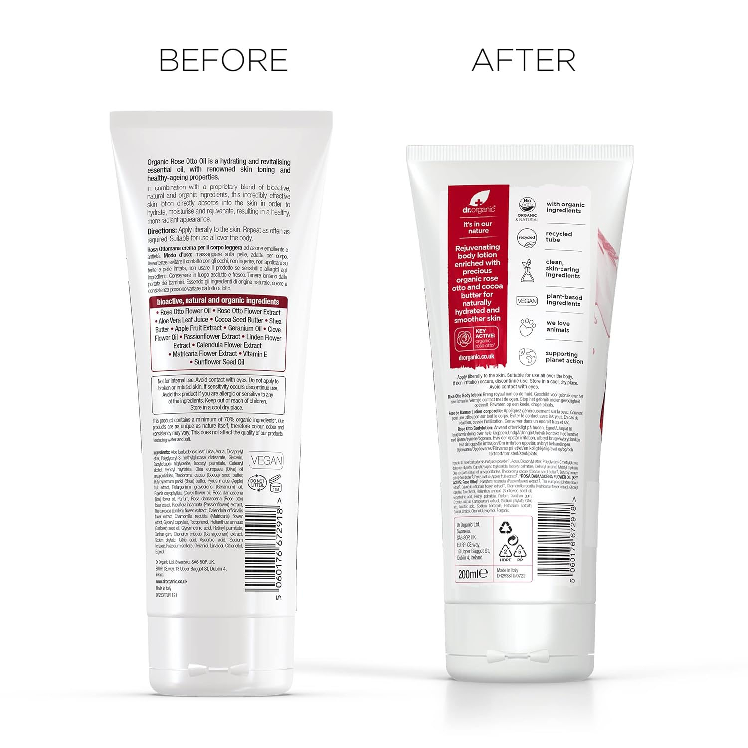 Dr Organic Bioactive Skincare Organic Rose Otto Body Lotion 200ml