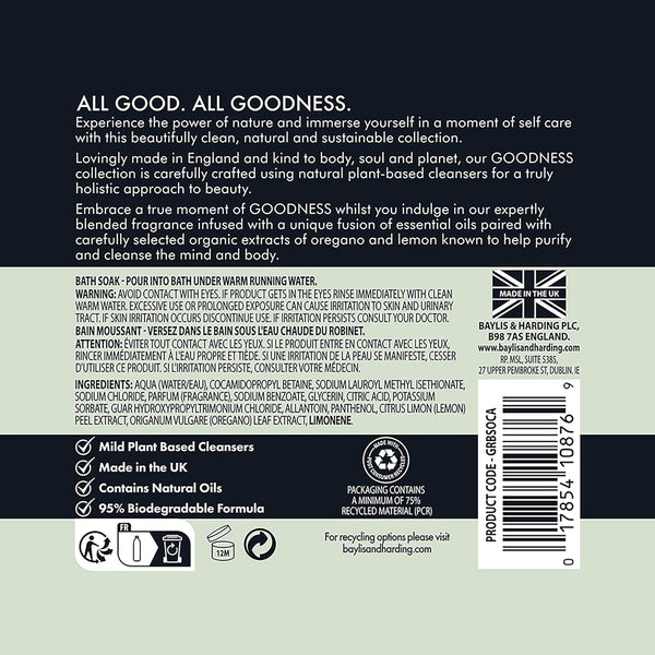 Baylis And Harding Goodness Oud Cedar And Amber Natural Bath Soak 500ml