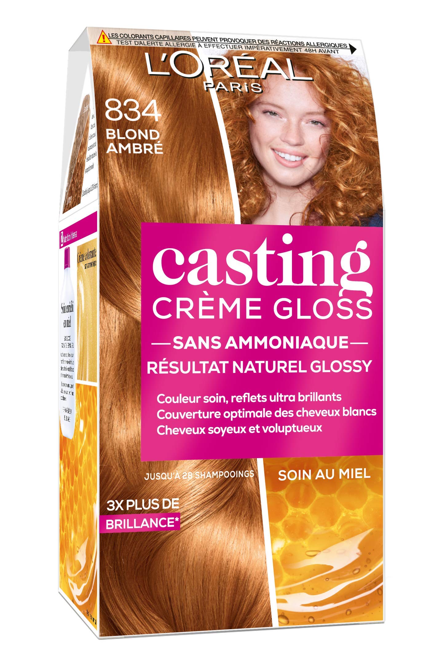 Loreal Paris Casting Creme Gloss Conditioning Color 834 Amber Blonde