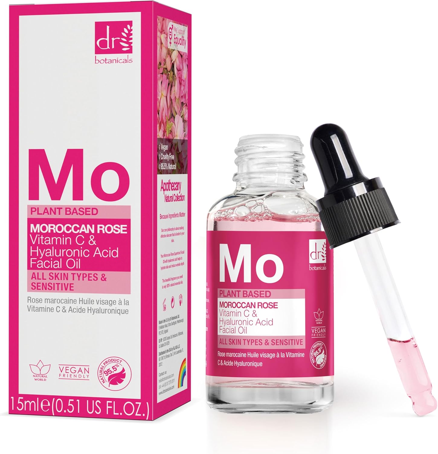 Dr Botanicals Mo Moroccan Rose Vitamin C & Hyaluronic Acid Facial Oil 15ml / 30ml