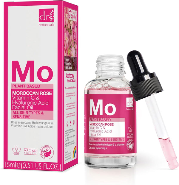 Dr Botanicals Mo Moroccan Rose Vitamin C & Hyaluronic Acid Facial Oil 15ml / 30ml