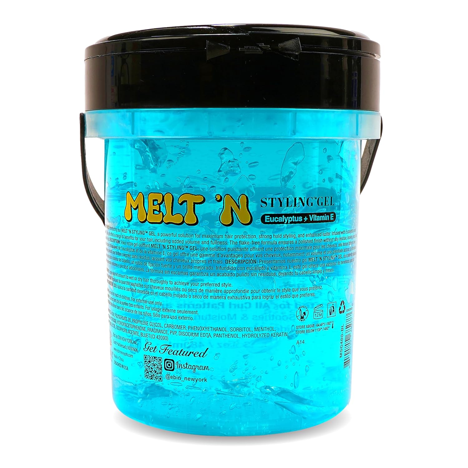 EBIN New York Melt N Eucalyptus Vitamin E Styling Gel 480ml / 946ml / 2423ml