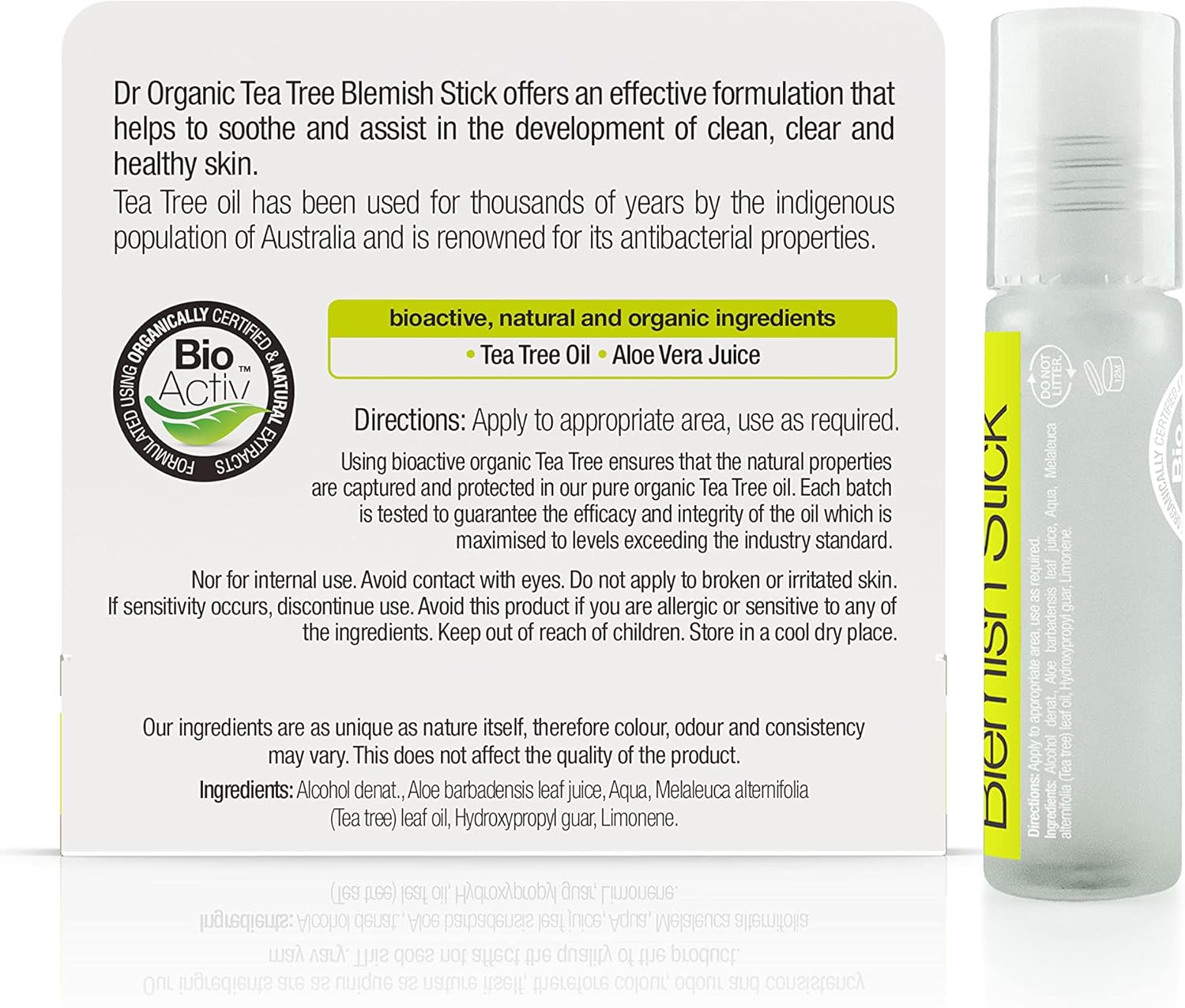 Dr Organic Bioactive Skincare Organic Tea Tree Blemish Stick 8ml