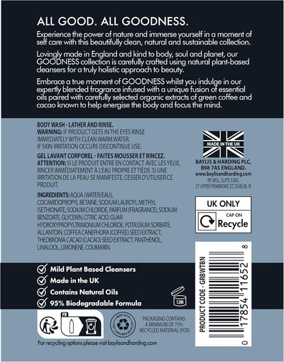 Baylis And Harding Goodness Tonka Bean And Neroli Natural Body Wash 500ml