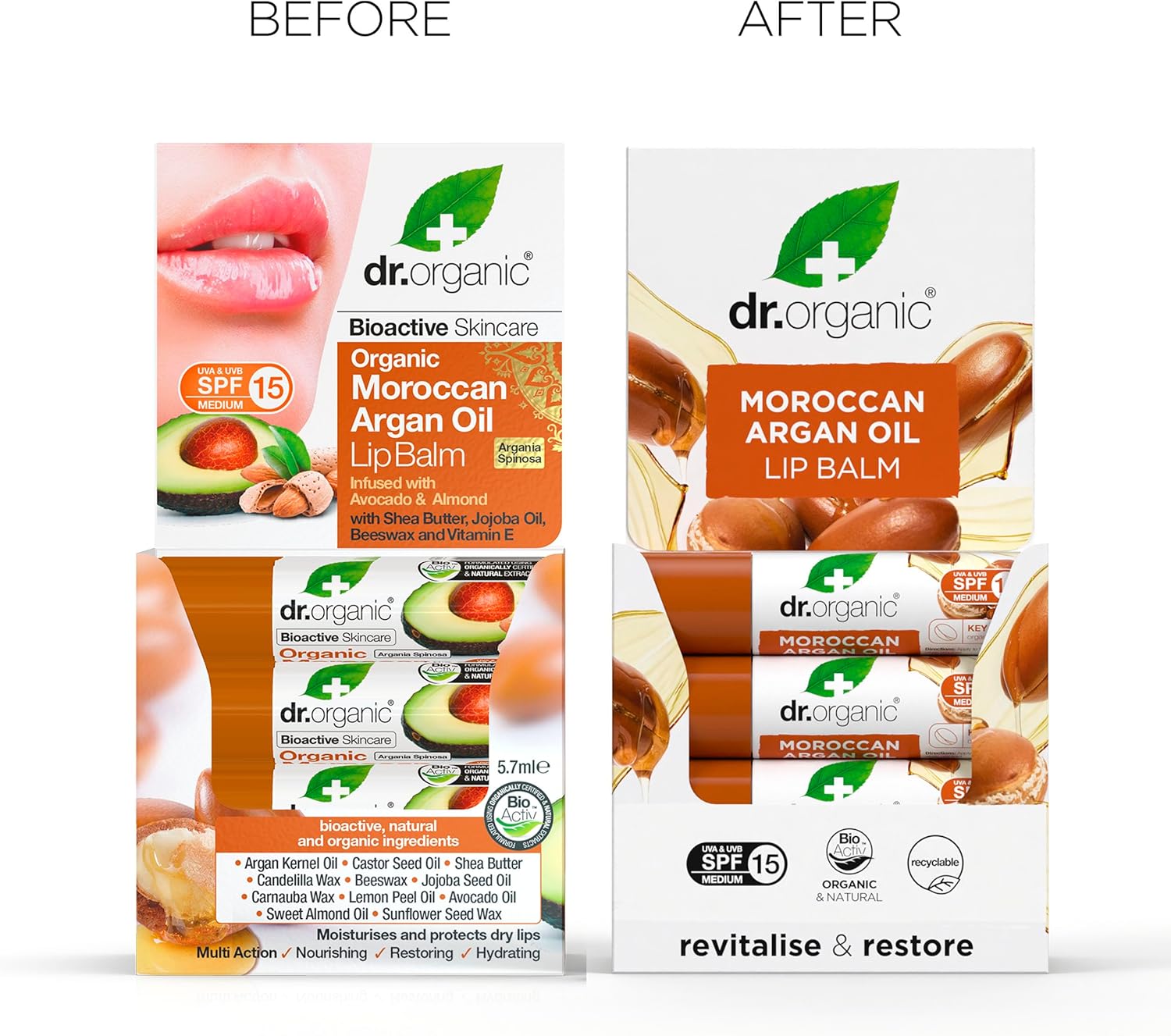 Dr Organic Bioactive Skincare Organic Moroccan Argan Oil Lip Balm 5.7ml