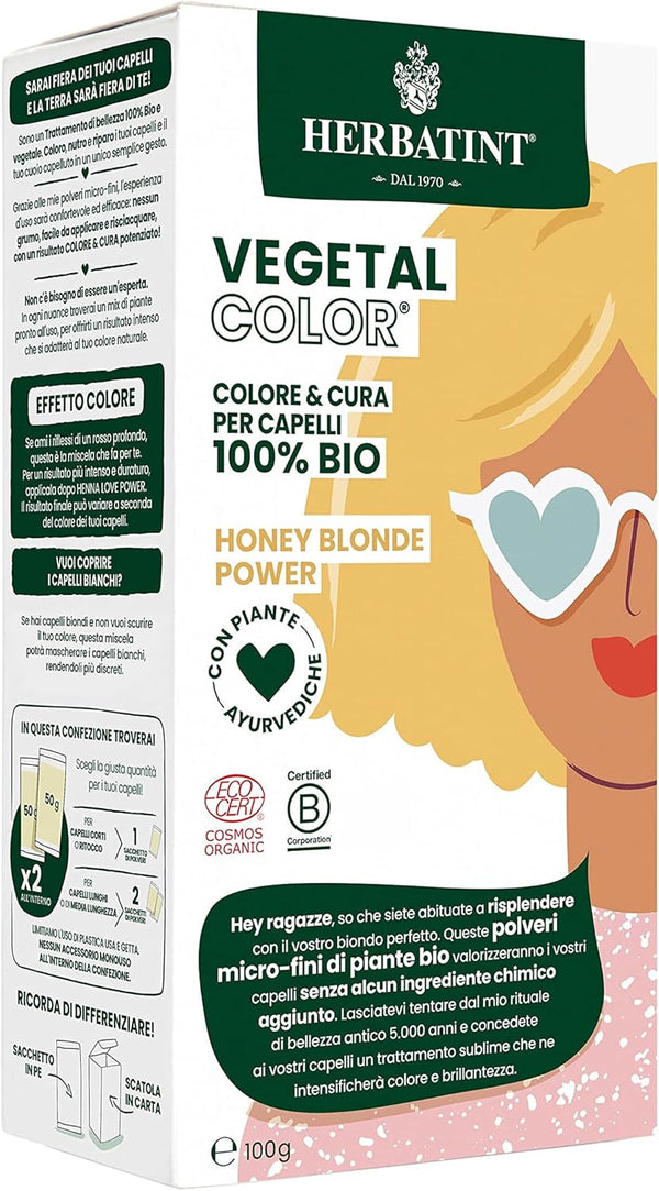 Herbatint Vegetal Organic Hair Color Honey Blonde Power 100g