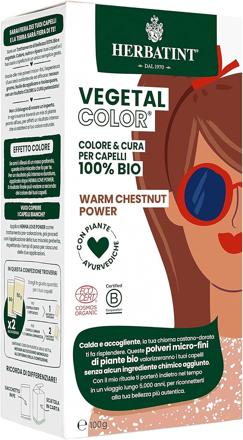 Herbatint Vegetal Organic Hair Color Warm Chestnut Power 100g
