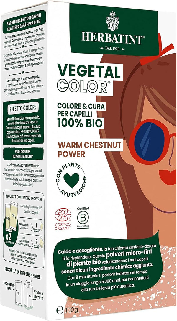Herbatint Vegetal Organic Hair Color Warm Chestnut Power 100g