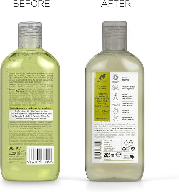 Dr Organic Bioactive Haircare Organic Tea Tree Shampoo 265ml - Afro Hair Boutique