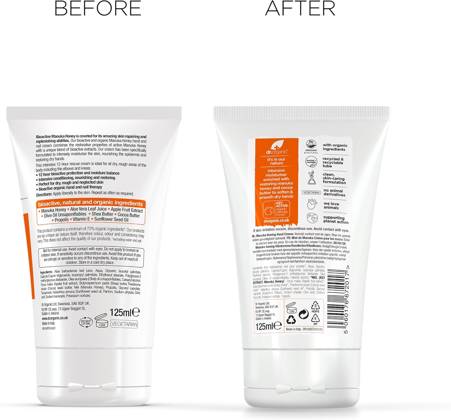 Dr Organic Manuka Honey Restore And Soften Hand Cream 125ml