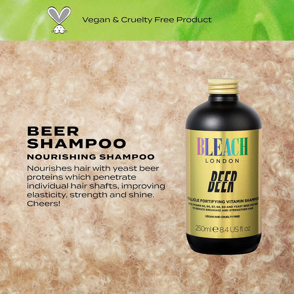 Bleach London Beer Follicle Fortifying Shampoo 250ml - Afro Hair Boutique