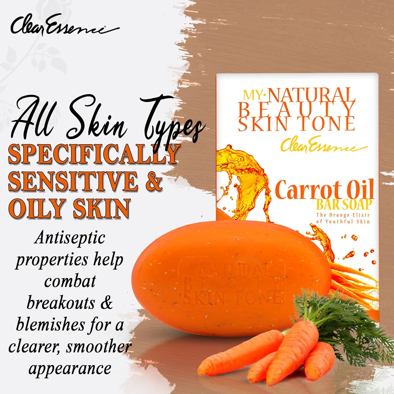 Clear Essence My Natural Beauty Skin Tone Carrot Oil Soap 173g