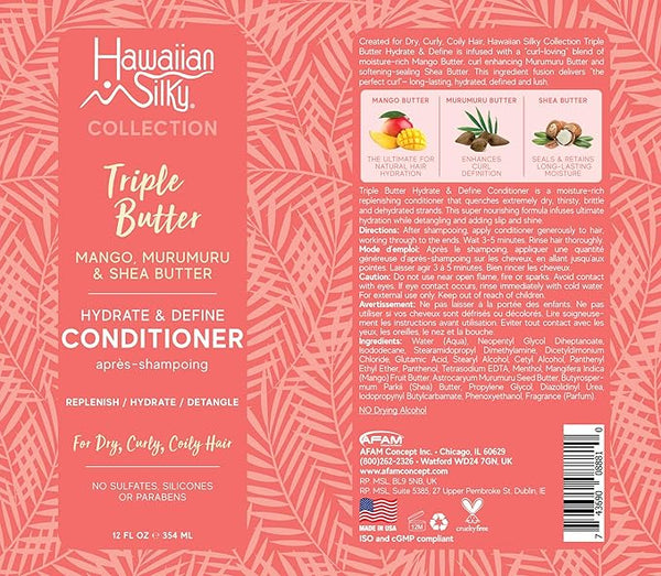 Hawaiian Silky Triple Butter Hydrate And Define Conditioner 354ml