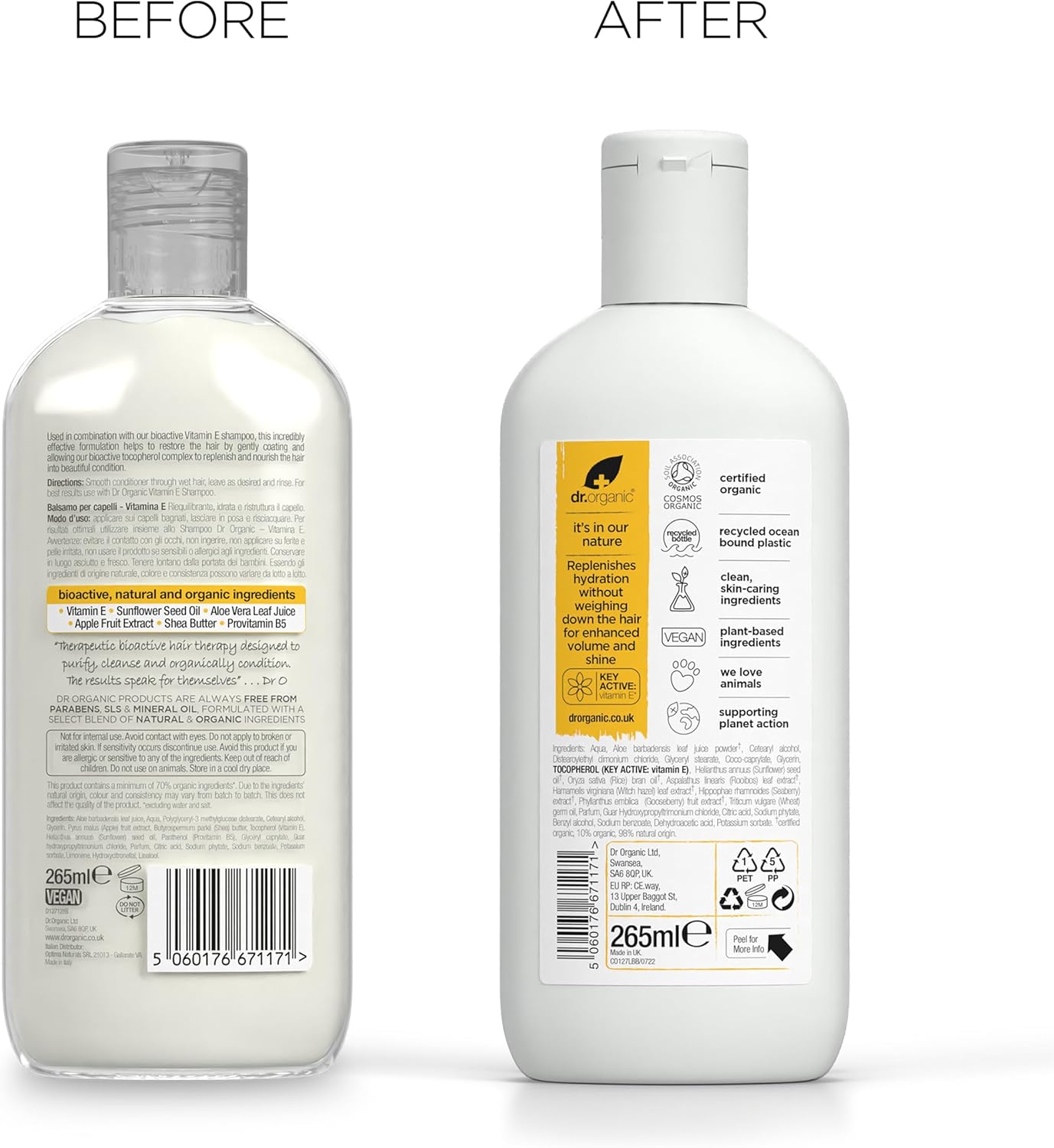 Dr Organic Hydrate And Replenish Vitamin E Conditioner 265ml