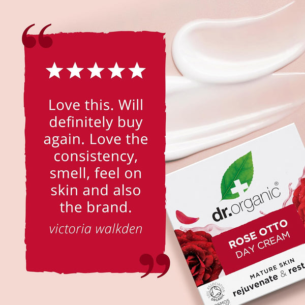 Dr Organic Bioactive Skincare Organic Rose Otto Day Cream 50ml - Afro Hair Boutique